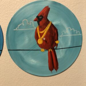 Vinyl Painting: Boom Bap Cardinal