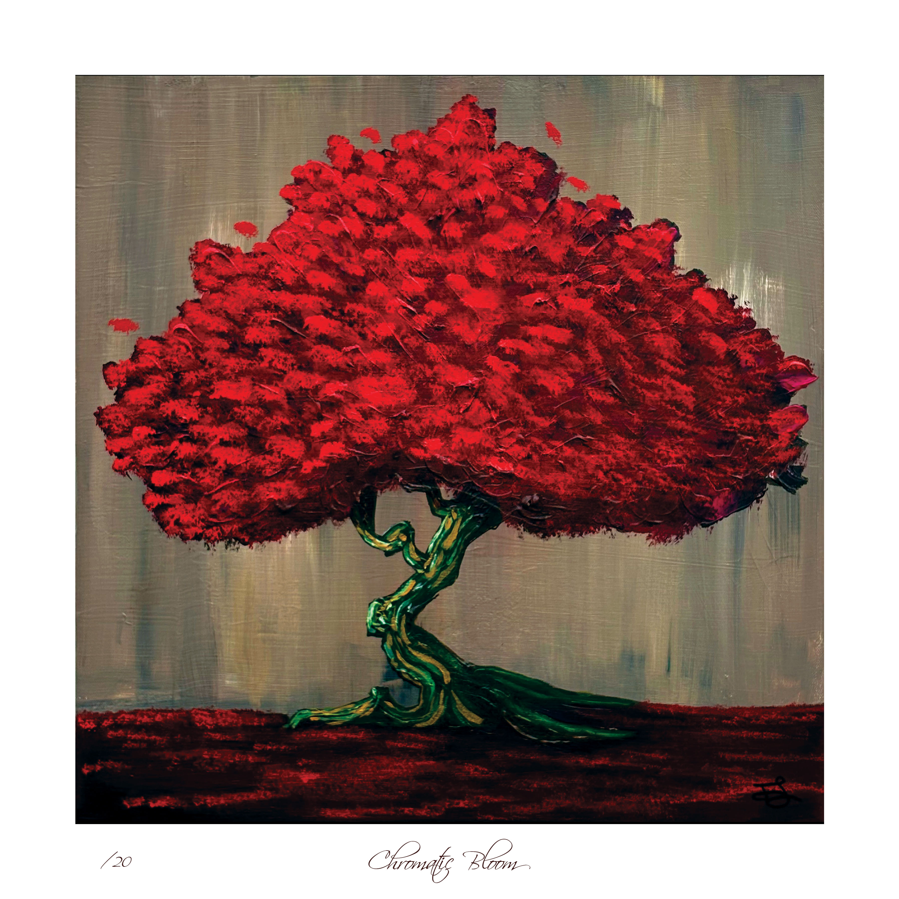 "Chromatic Bloom" Metallic Giclee Print 12x12"